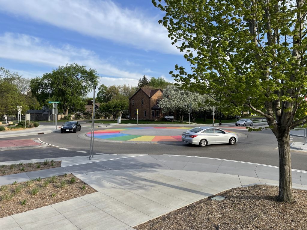 Rainbow roundabout at 67th & Lyndale